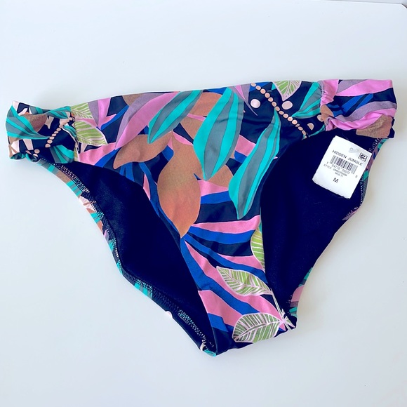 NWT M BAR lll tropical jungle multicolor tanga swim bottoms black pink floral - Picture 9 of 9